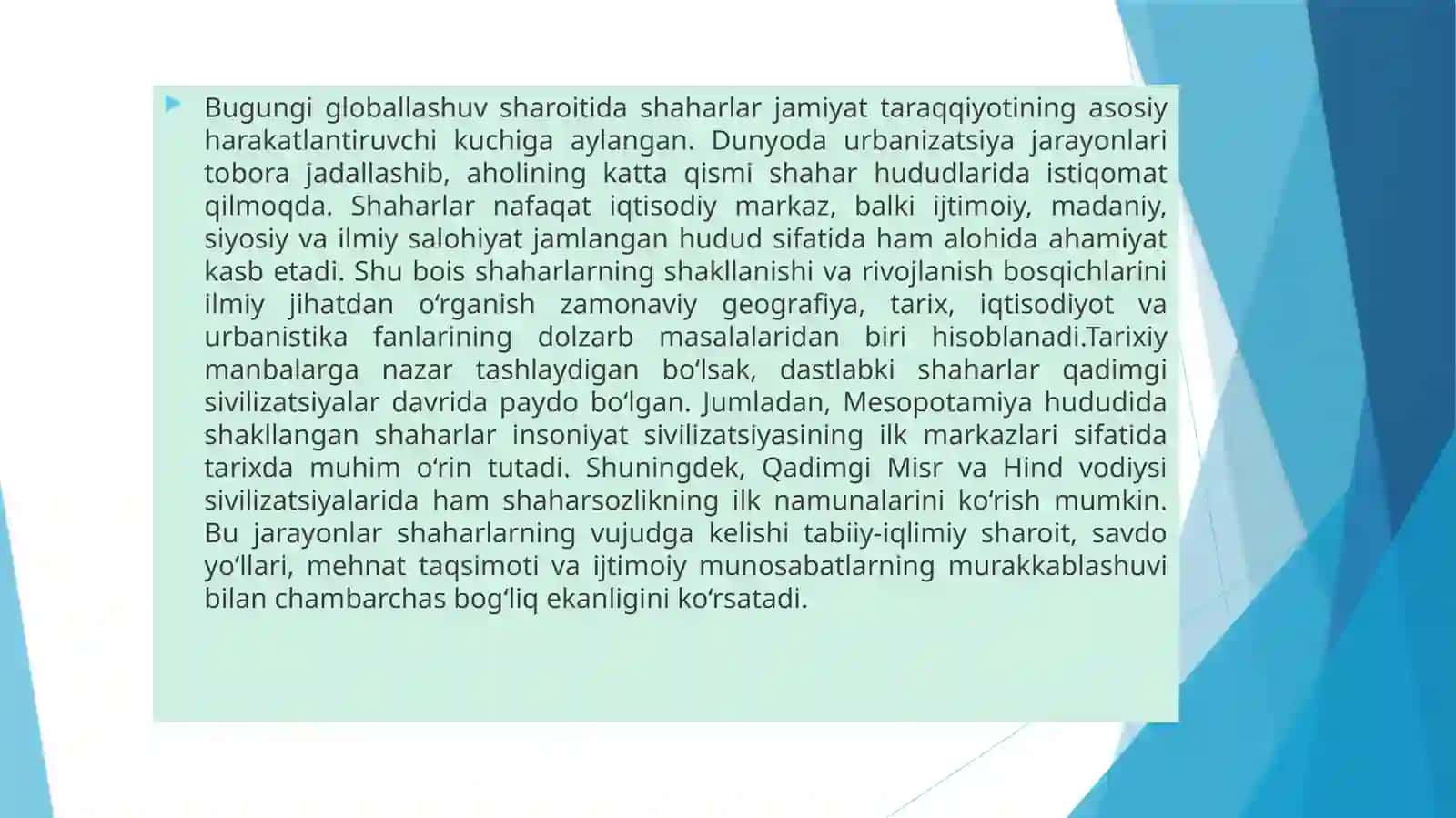 Shaharlarnirivojlanishbosqichlar 3