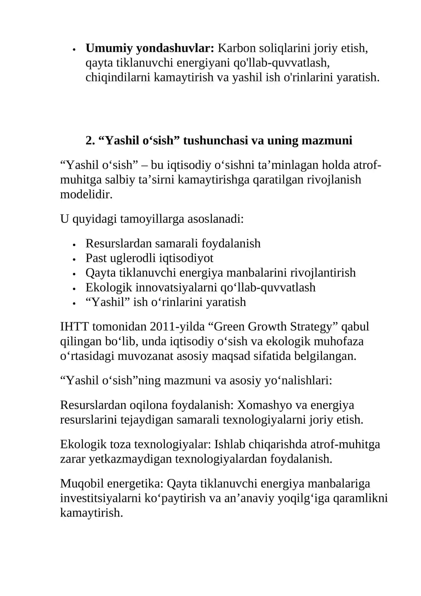 IHTT mamlakatlarida yashil o'sishni taminlash modellari 3