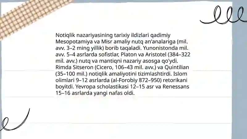 Notiqlik nazariyasining vujudga kelishi 3