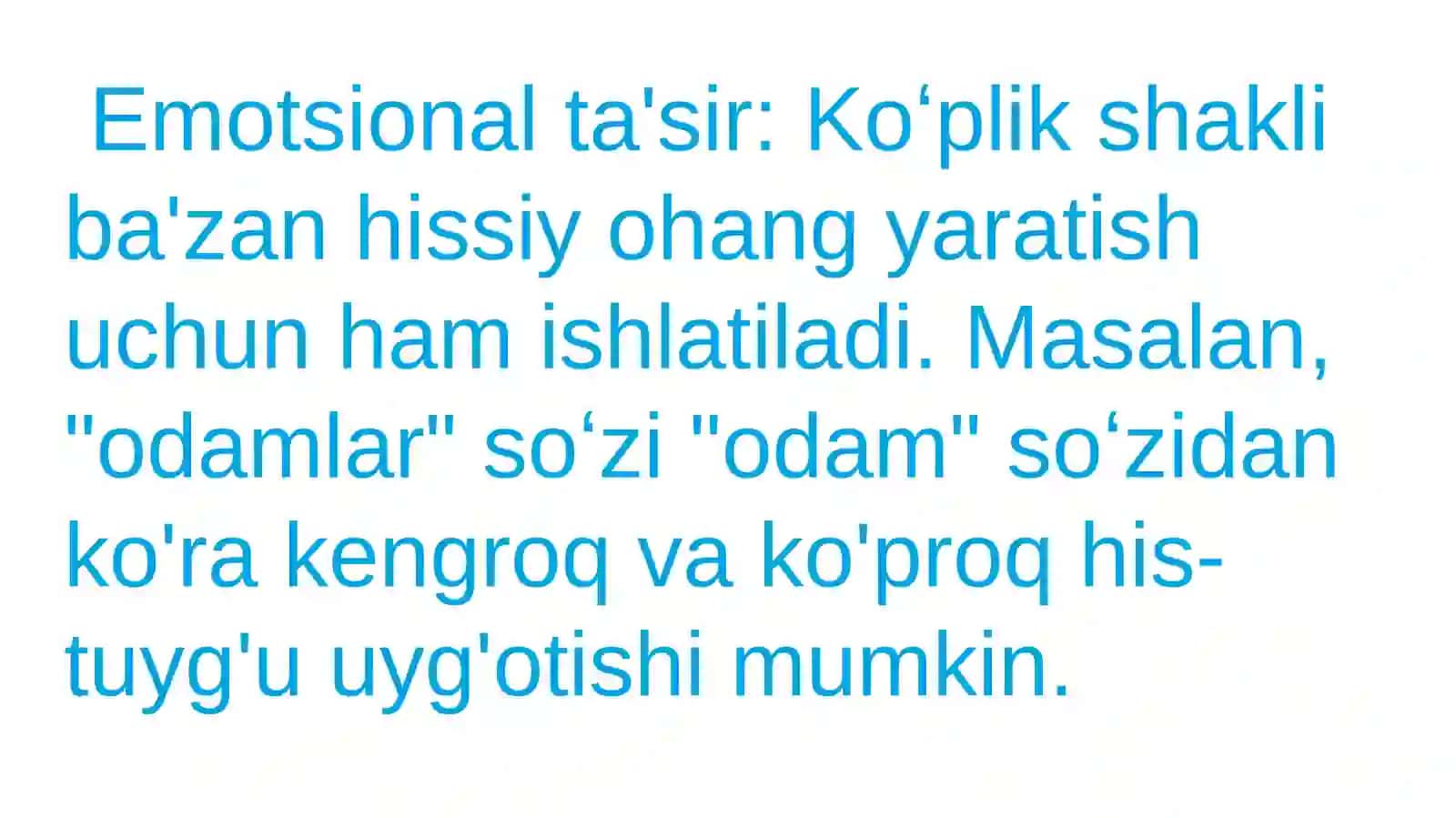 Koʻplik shaklining uslubiy xususiyatlari 3