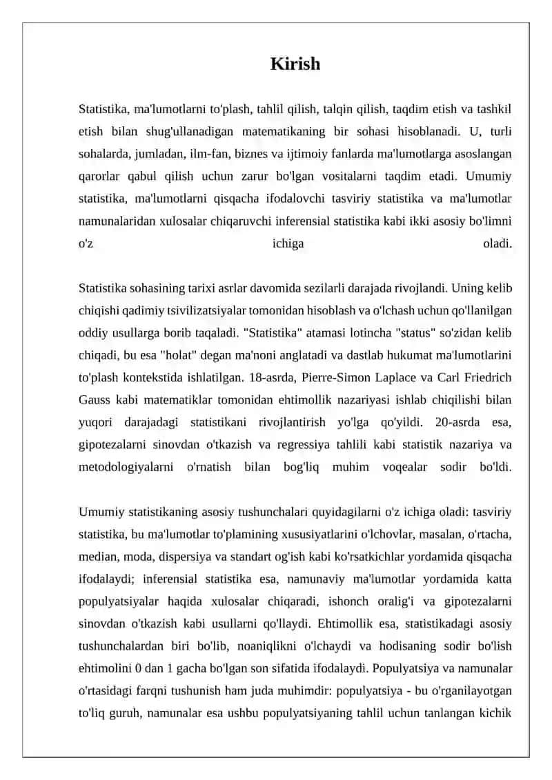 Statistika Umumiy Tushuncha 3