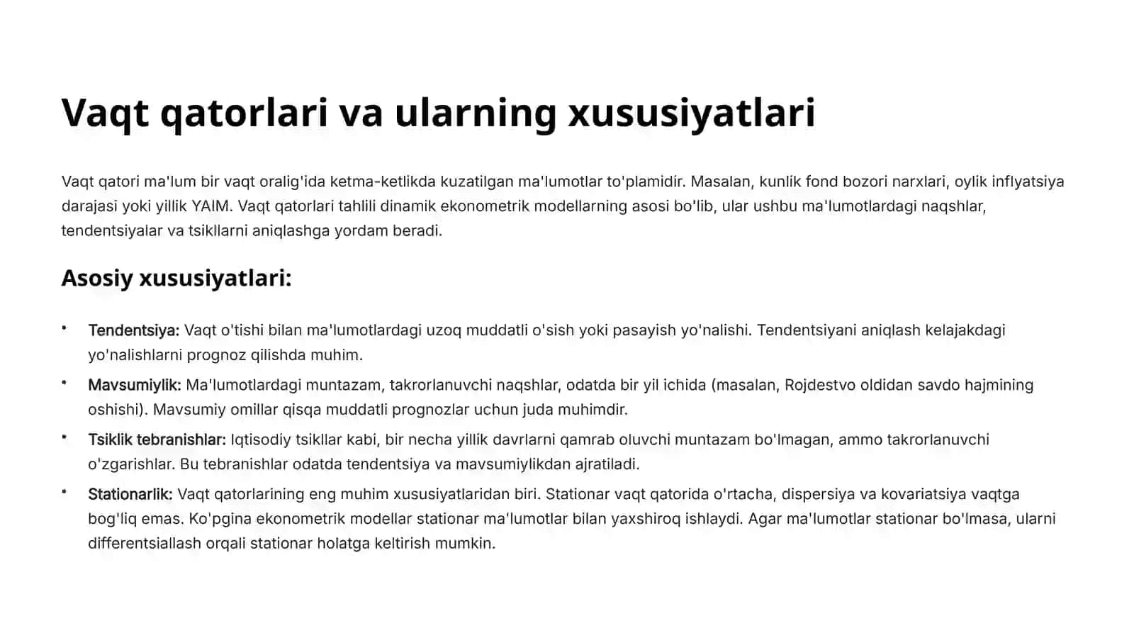 Dinamik ekonometrik modellardan foydalanish 3