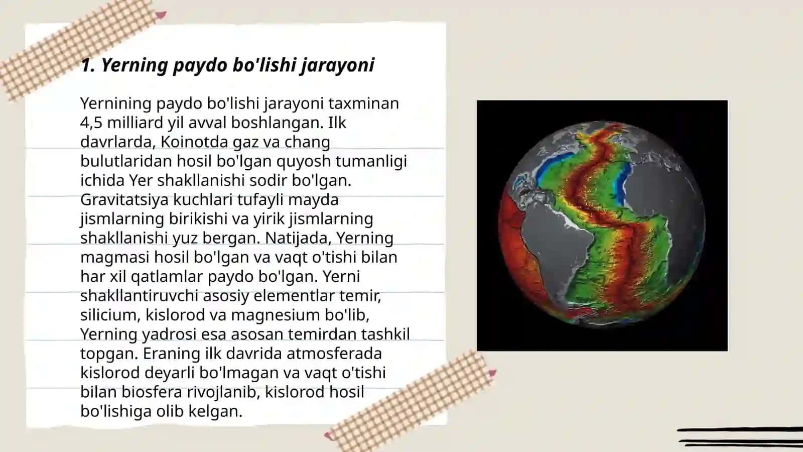 Yerning paydo bo'lishi jarayoni 3
