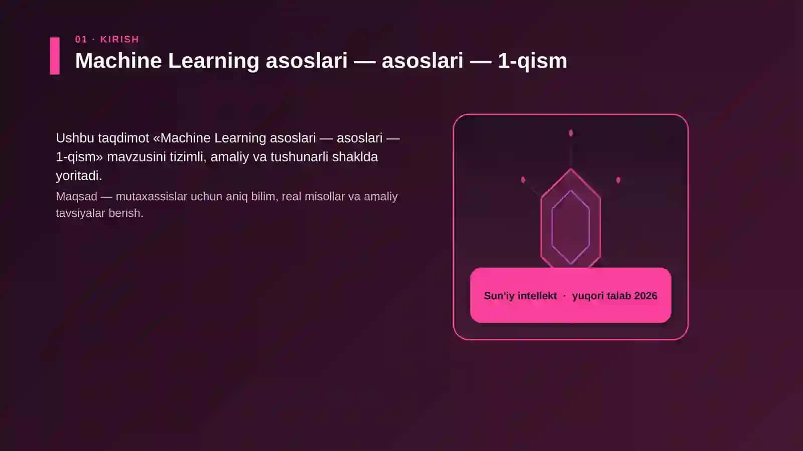 Machine Learning asoslari — asoslari — 1-qism 3