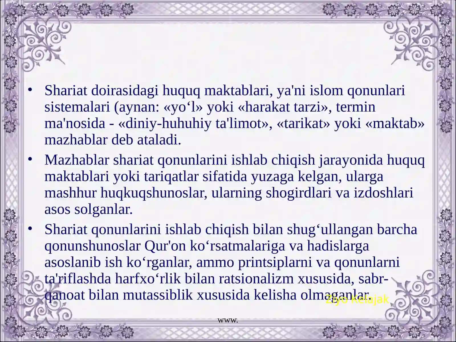 Islomdagi asosiyyo‘nalish va mazhablar 3