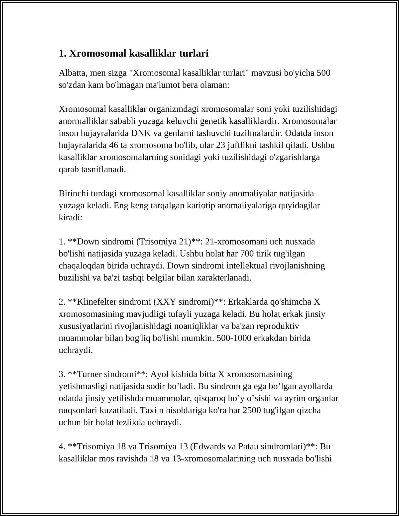 XROMOSOMA KASALLIKLARI 3