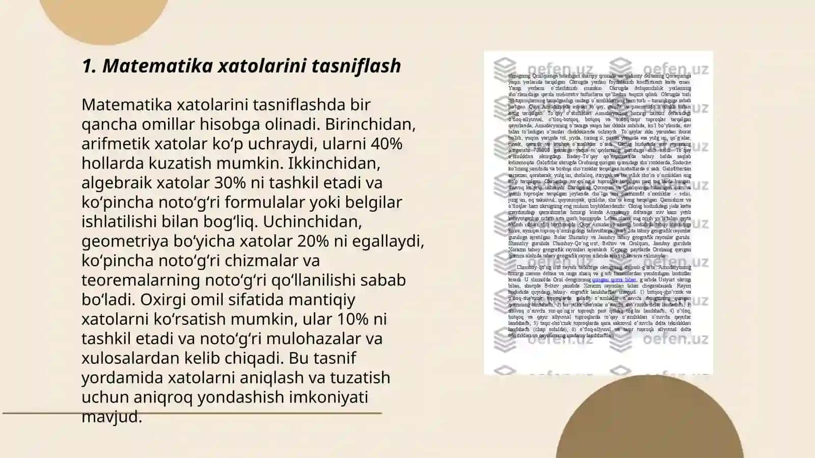 Xatolarni tasniflash 3