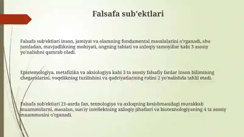 Falsafa sub'ektlari 3