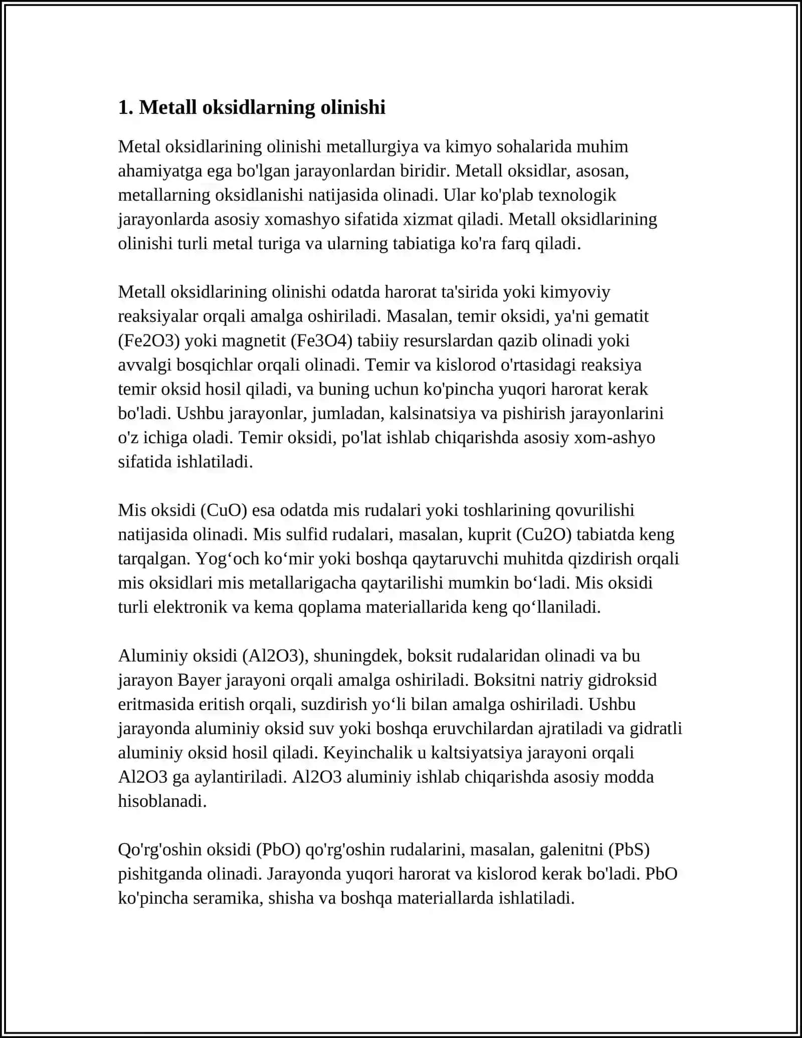 OKSIDLAR VA ASOSLARNING OLINISHI VA FIZIK- KIMYOVIY XOSSALARI 3
