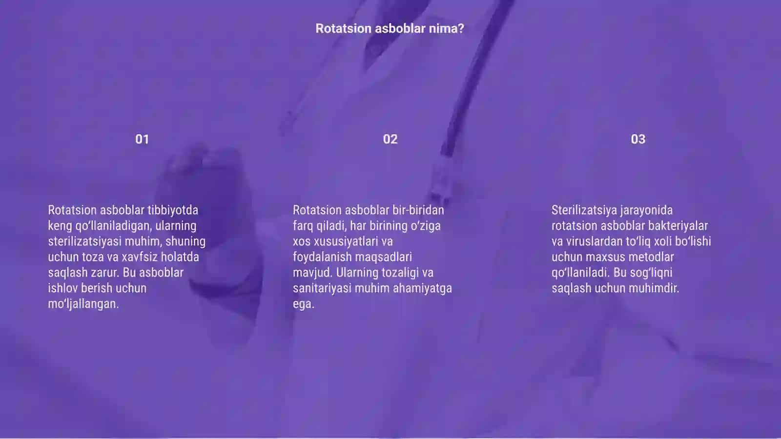 Rotatsion asboblarni steriluzatsiyalash 3