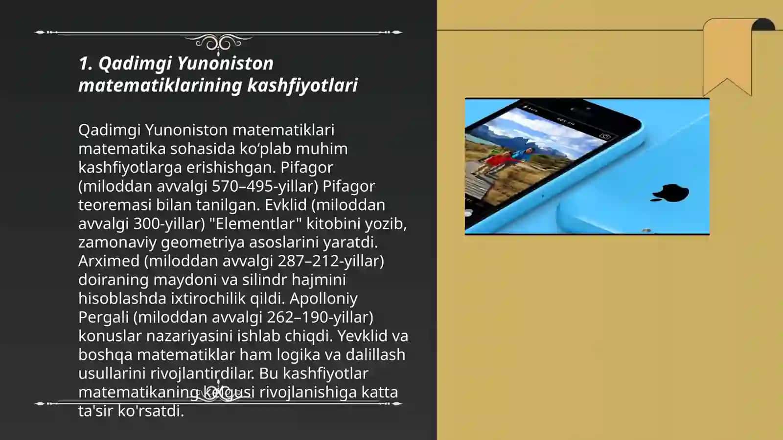 Qadimgi Yunoniston matematiklarining kashfiyotlari 3