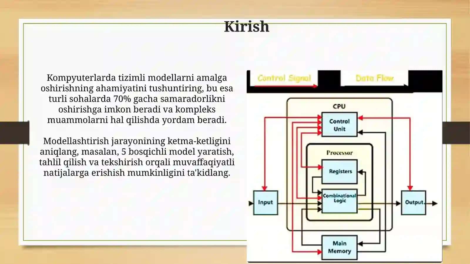Sistemalar modellarini EHMda amalga oshirish va ularning ketma-ketligini ishlab chiqish 3
