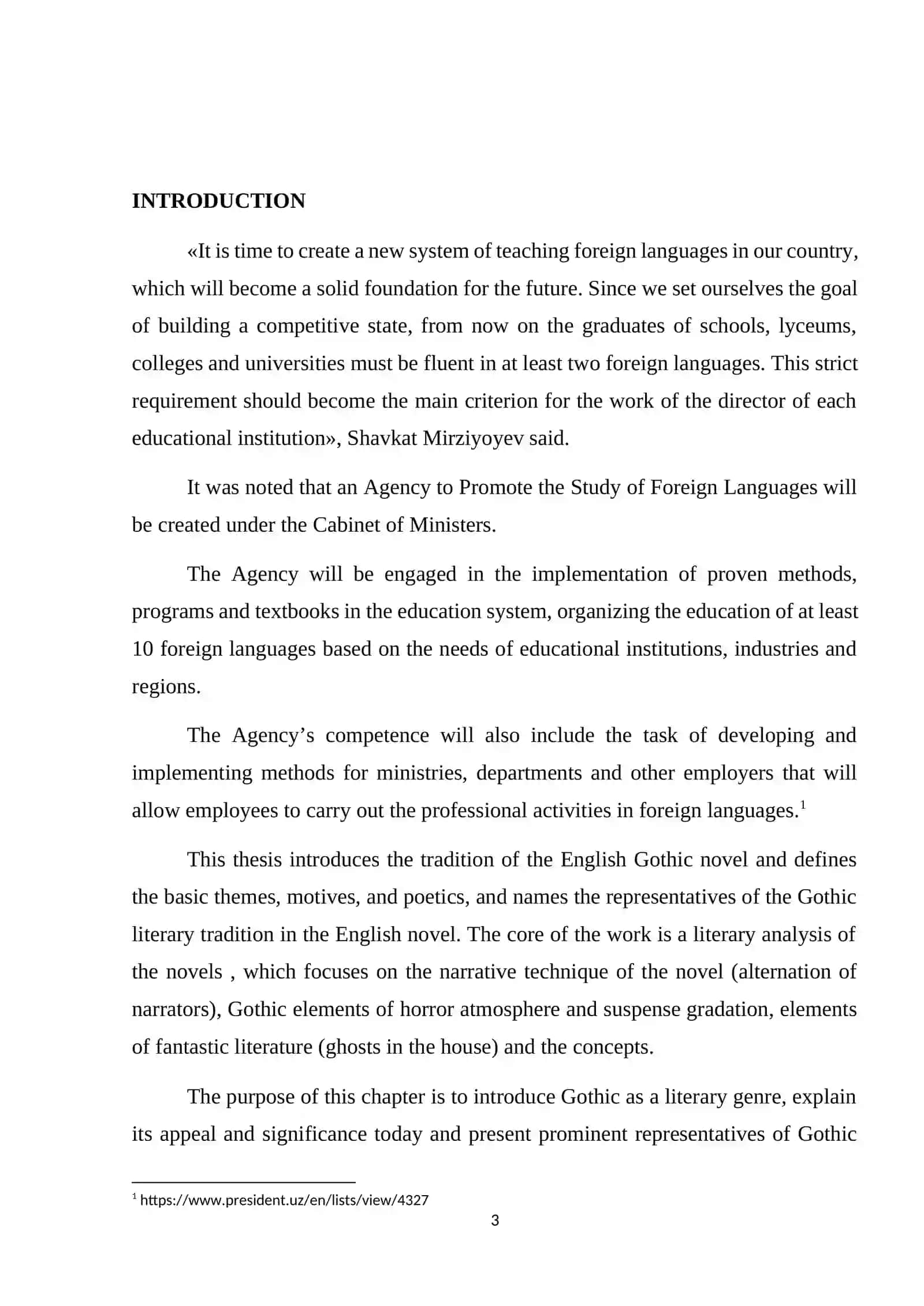 Course paper on Gothic elements in the modern ENGLISH novel 3