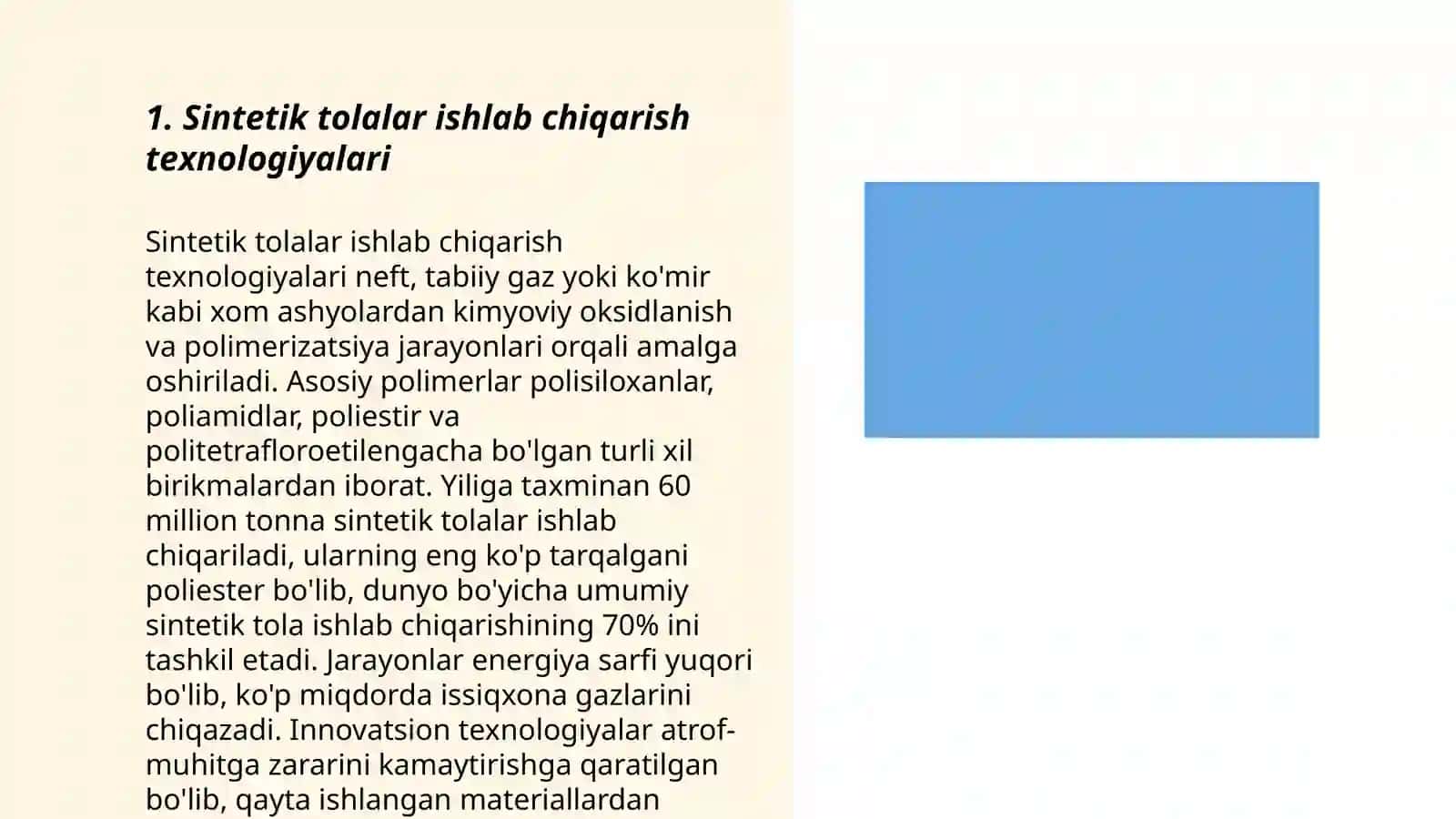 Sintetik tolalar ishlab chiqarish texnologiyalari 3