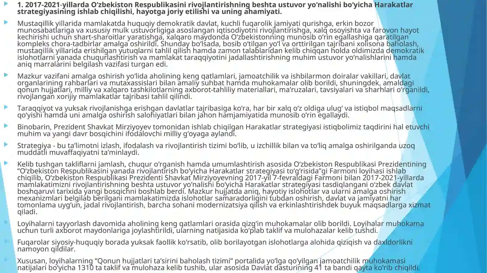 Yangi O‘zbekistonda amalga oshirilayotgan o‘zgarishlar 3