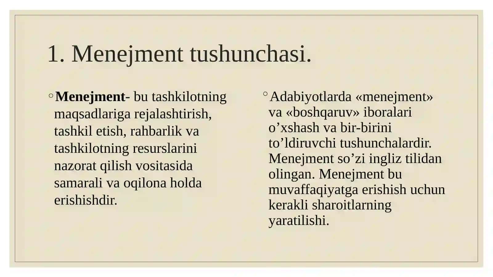Menejment va Menejer tushunchasi 3