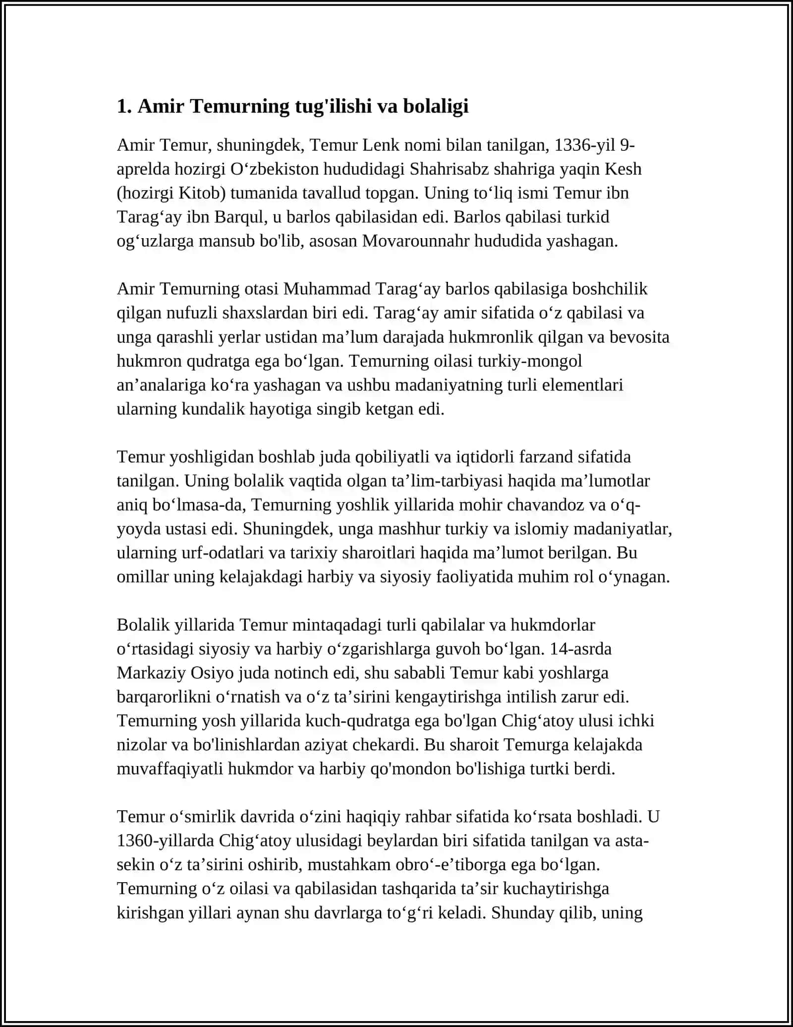 AMIR TEMUR BUYUK DAVLAT ARBOBI 3