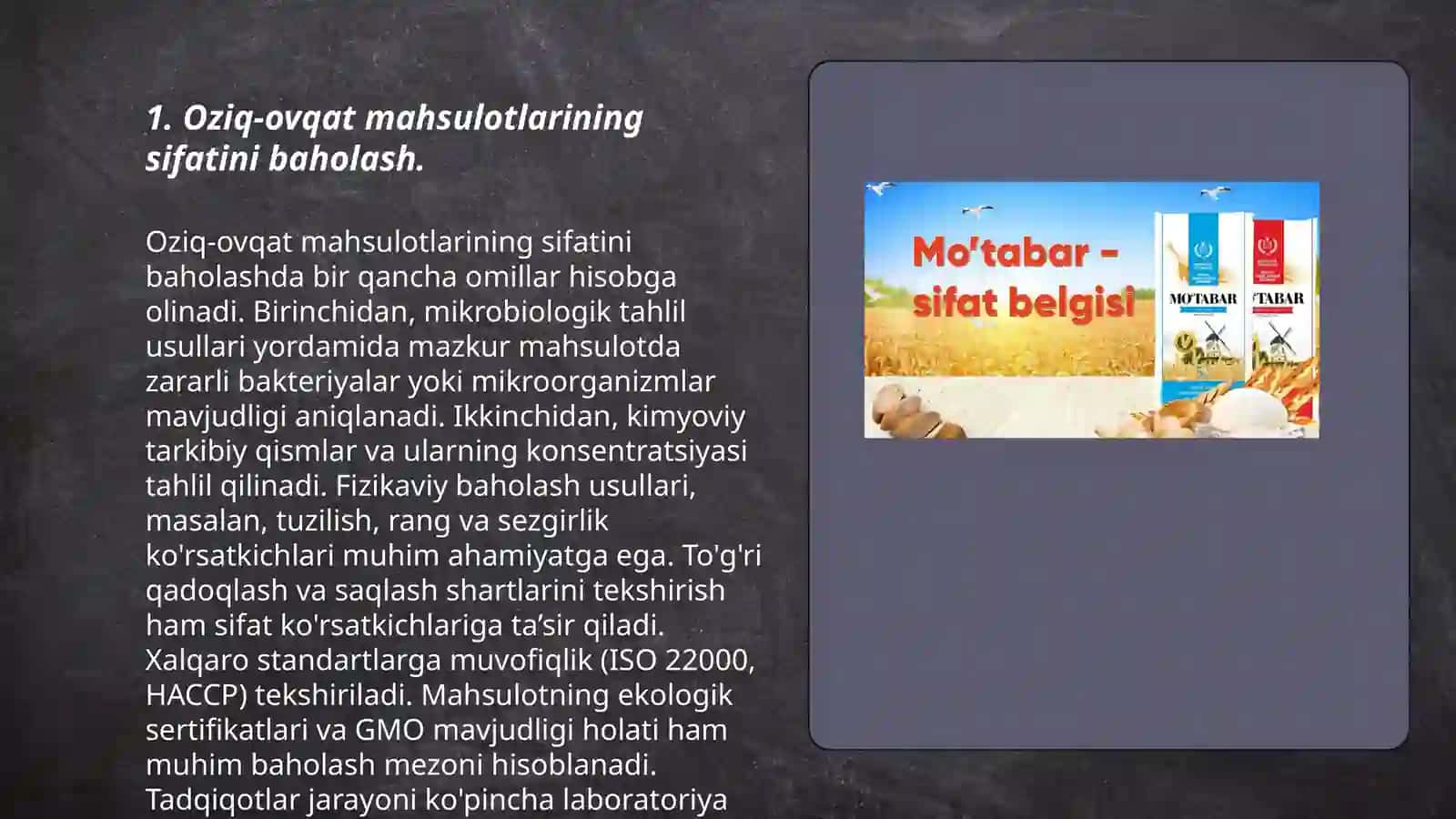 Un va non mahsulotlarining sifat ekspertizasi 3
