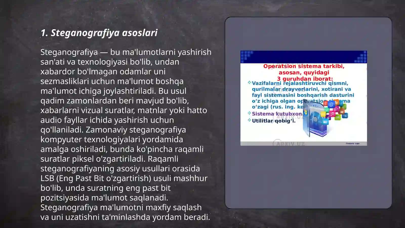 Steganagrafia Png va BMP formatlarda rasm ichiga matn yashirish 3