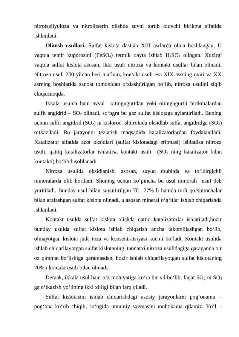 Sulfat kislota ishlab chiqarish 3