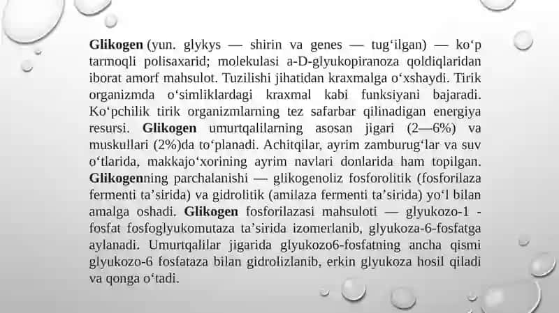 Mavzu: Glikogen kasalliklari 3