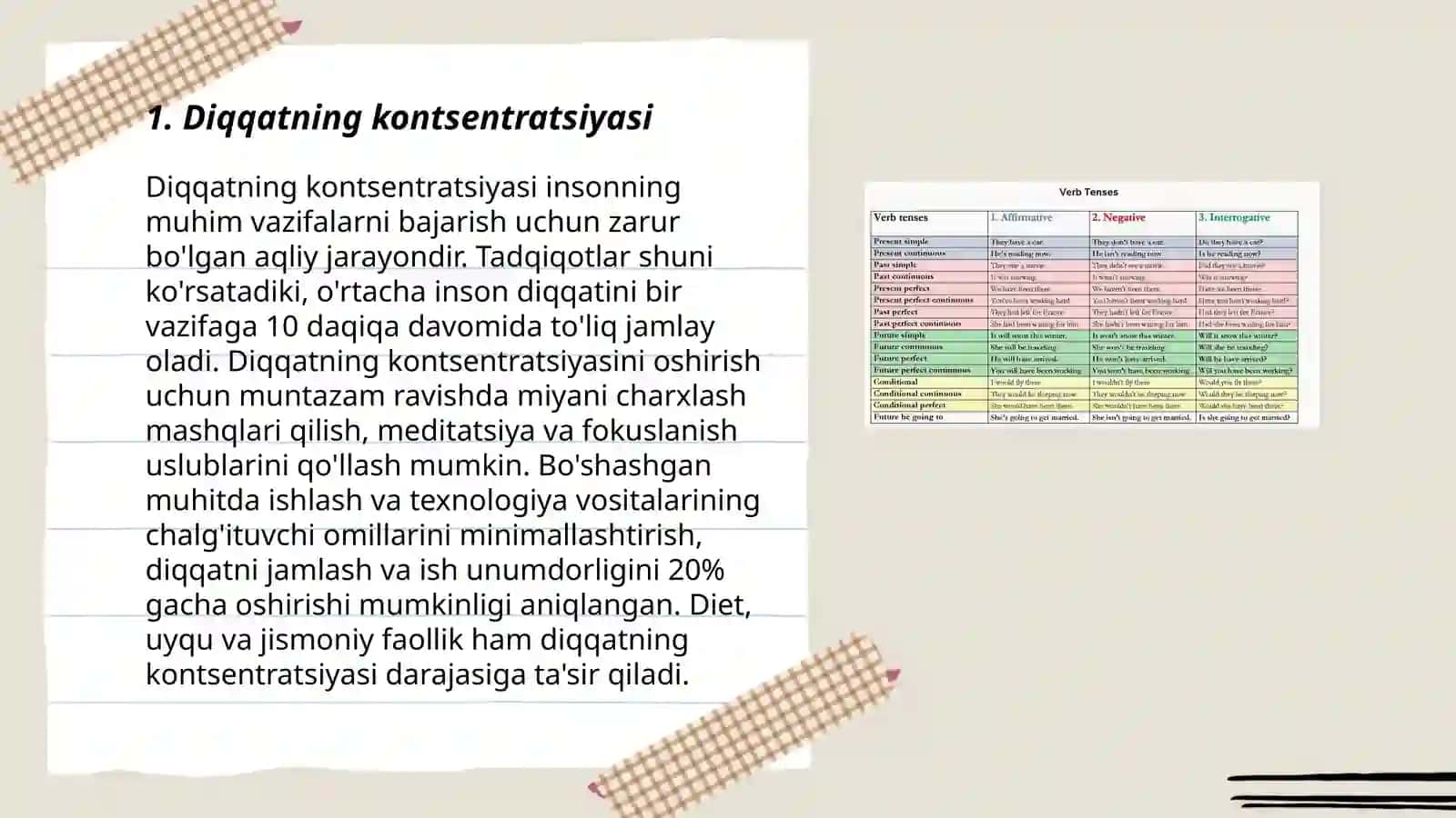 Diqqatning kontsentratsiyasi 3
