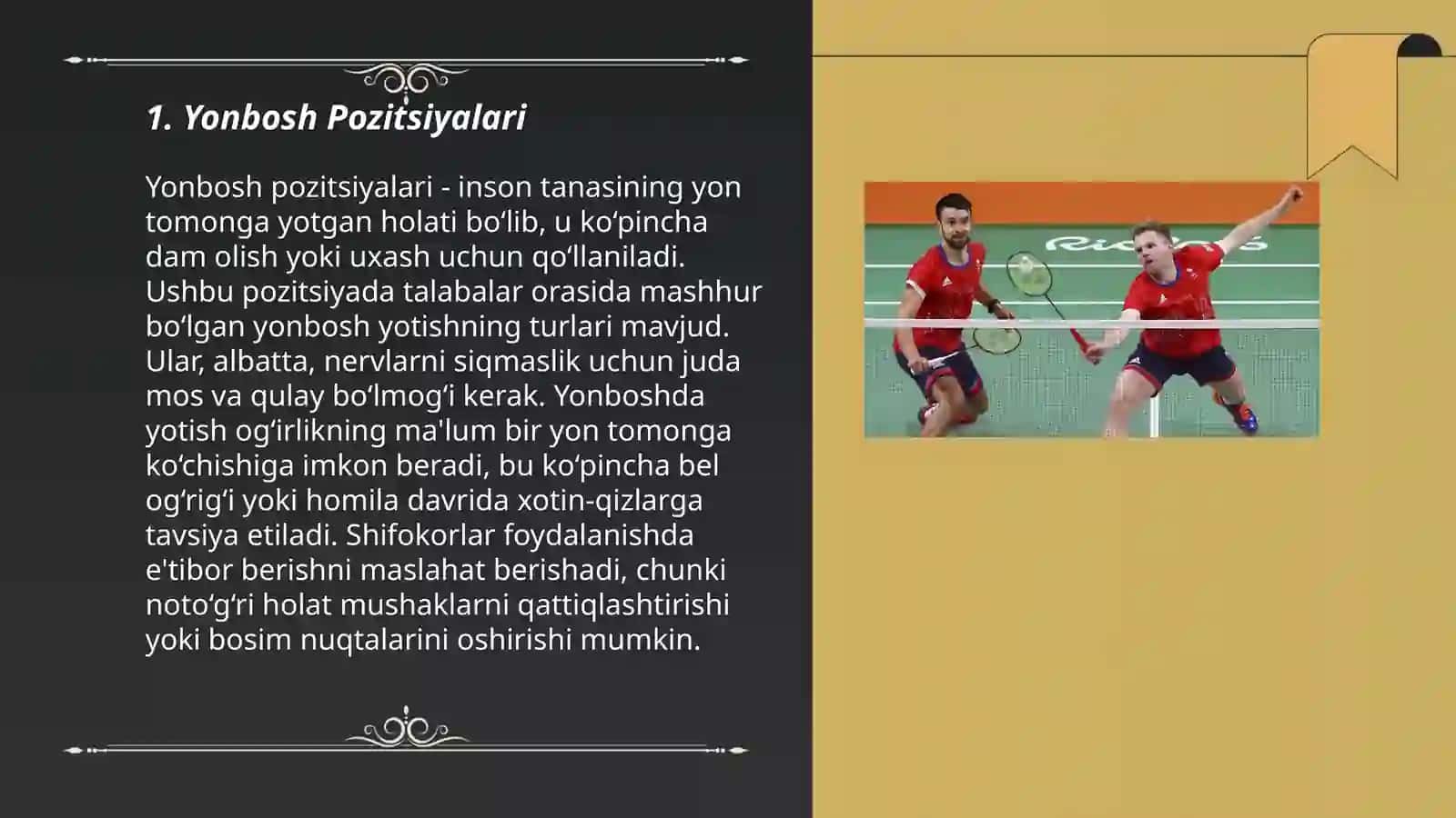 Badminton o'yin texnikasi 3