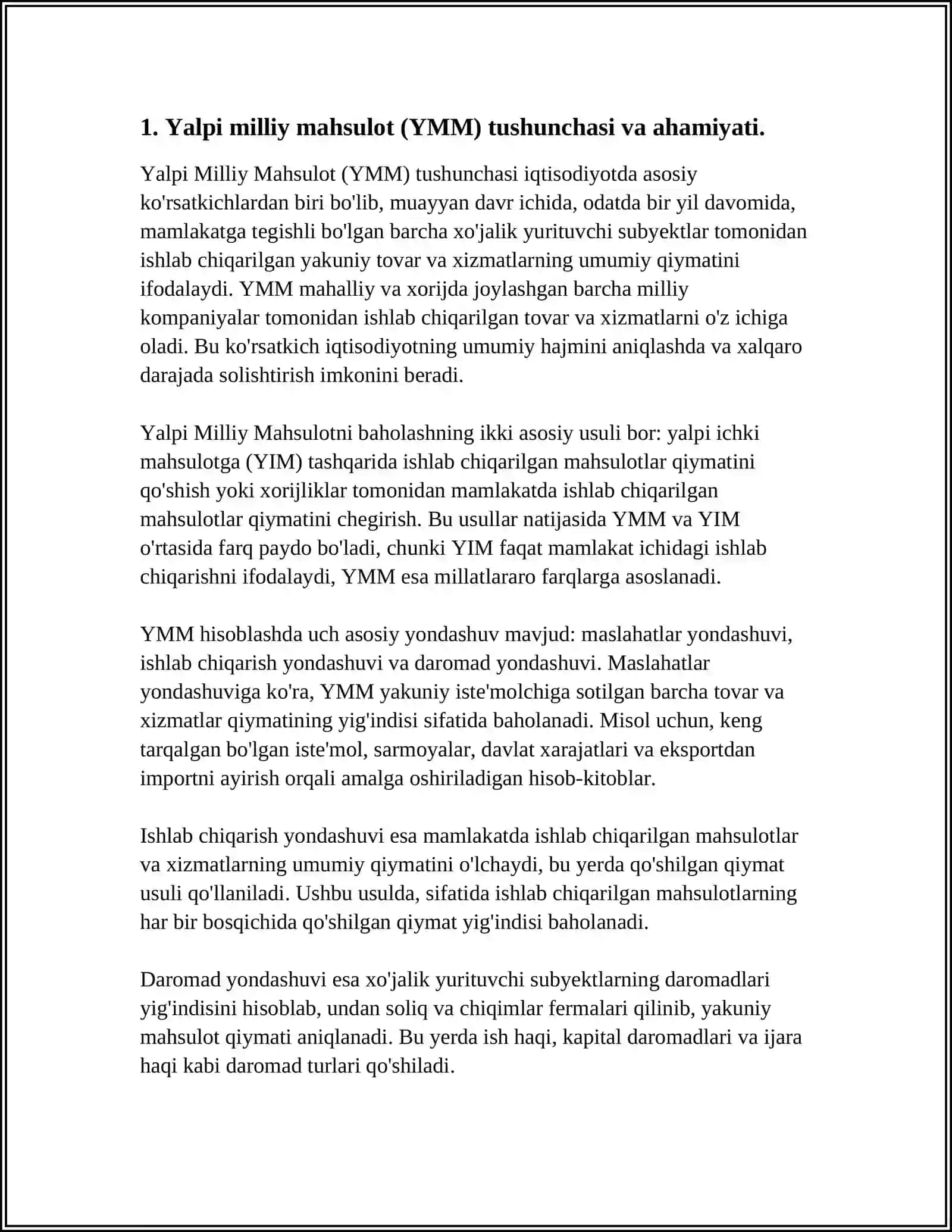 Yalpi Milliy Mahsulot va Yalpi Ichki Mahsulot Ularni Hisoblash Usullari 3