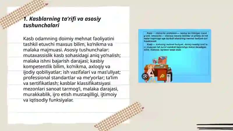 Kasblar va ularning klassifikatsiyasi 3