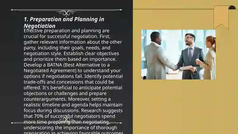 Preparation and Planning in Negotiation 3
