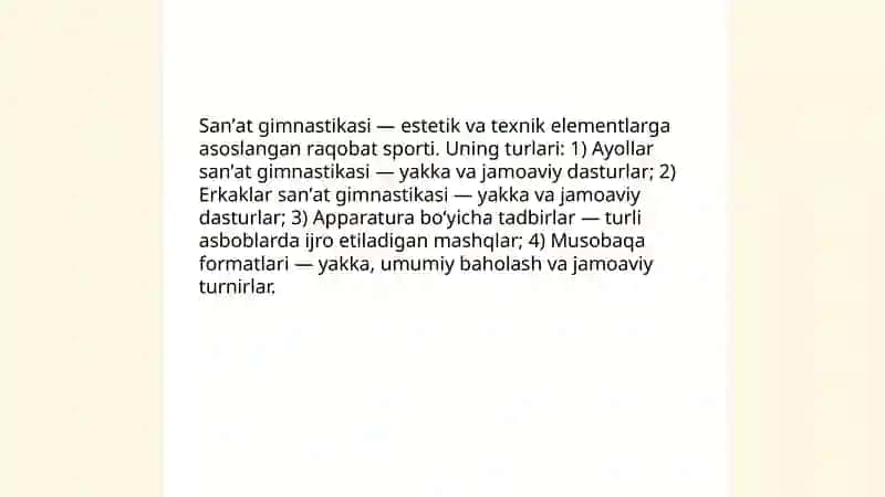 Gimnastika turlari va ularni tasnifi 3
