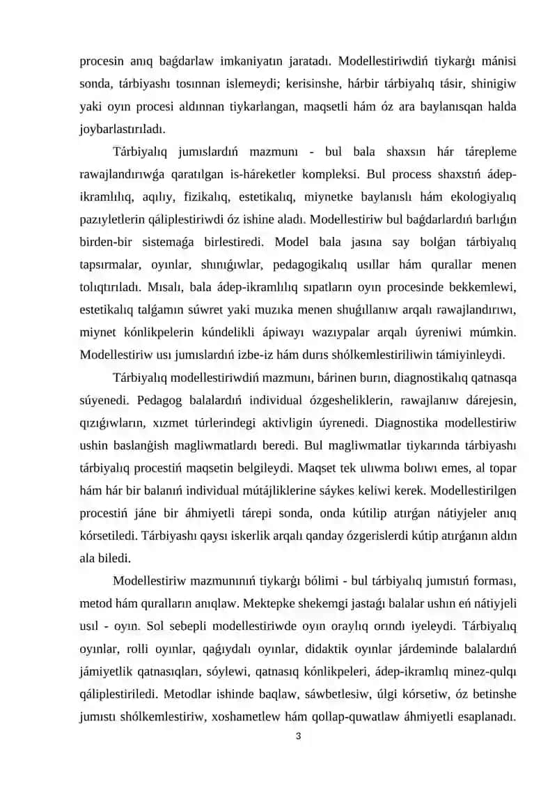 Mektepke shekemgi bilimlendiriw 3