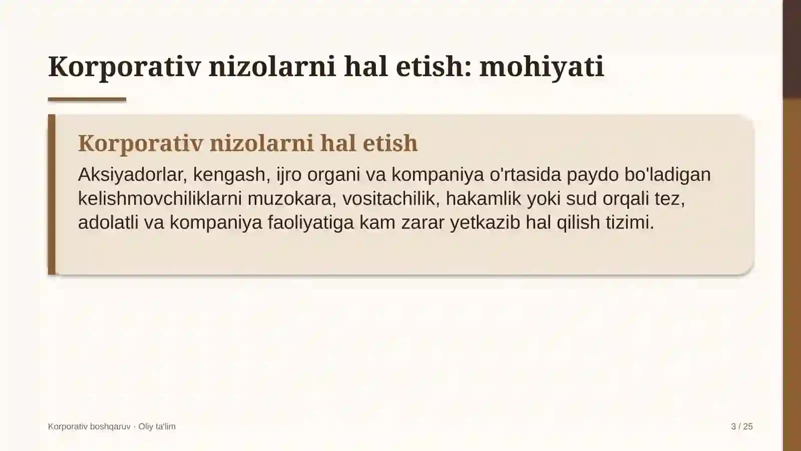 Konserva zavodlarida korporativ nizolarni hal etish 3