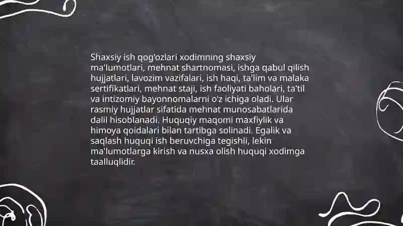 Shaxsiy ish qog'ozlari 3