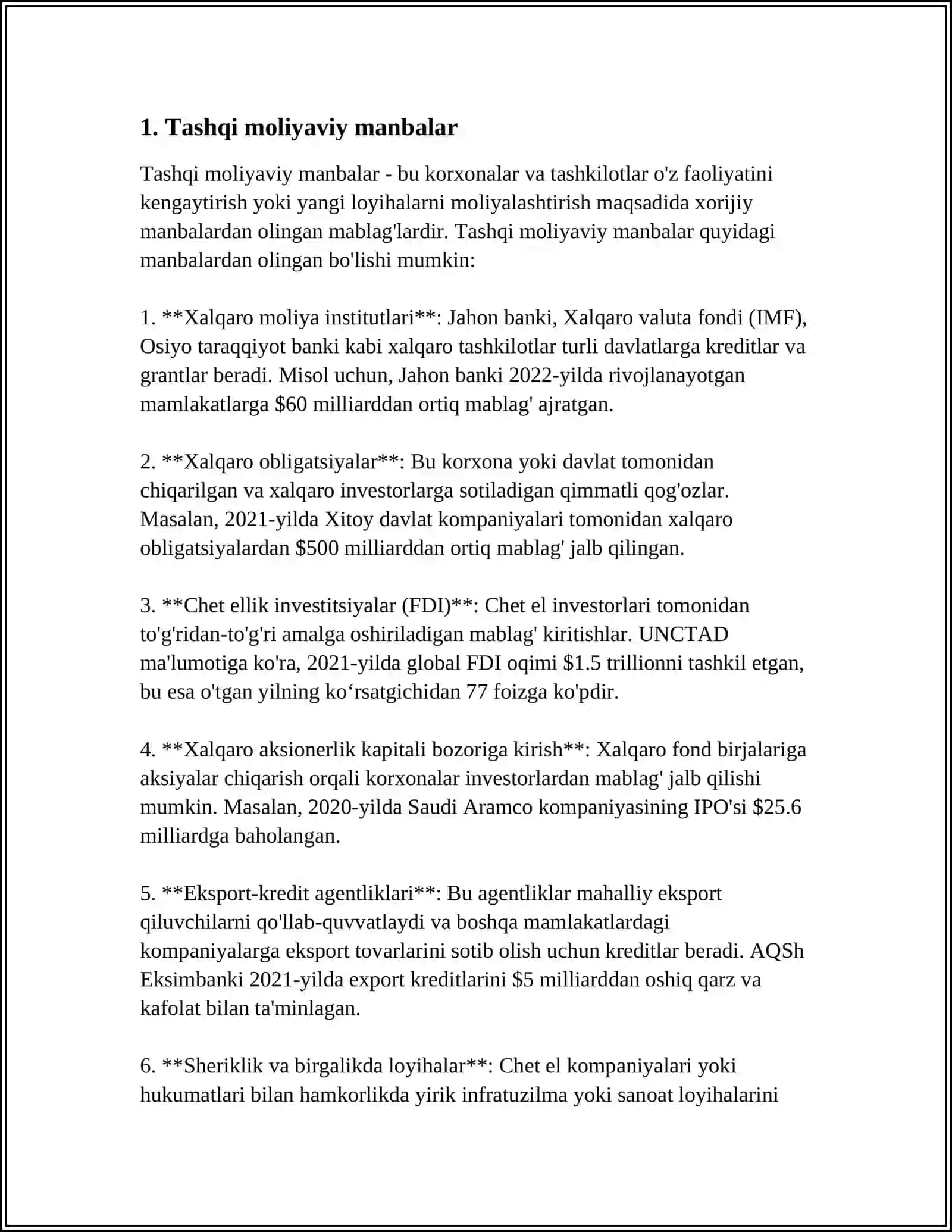 Tashqi va ichki moliyaviy manbalarini tahlil qilish 3