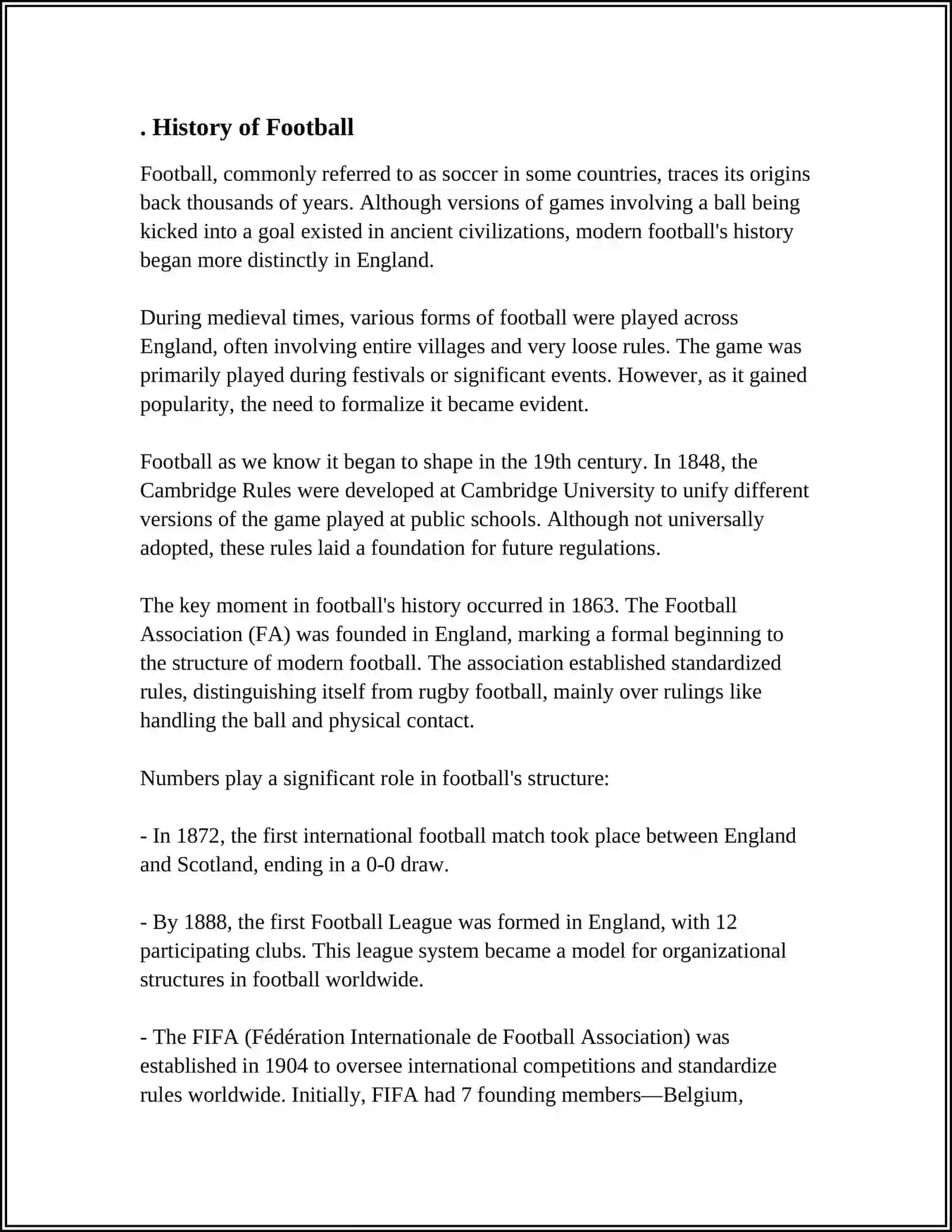 History of Football 3