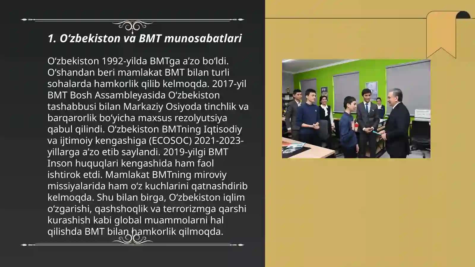 Oʻzbekiston jahon hamjamiyati munosabatlari 3
