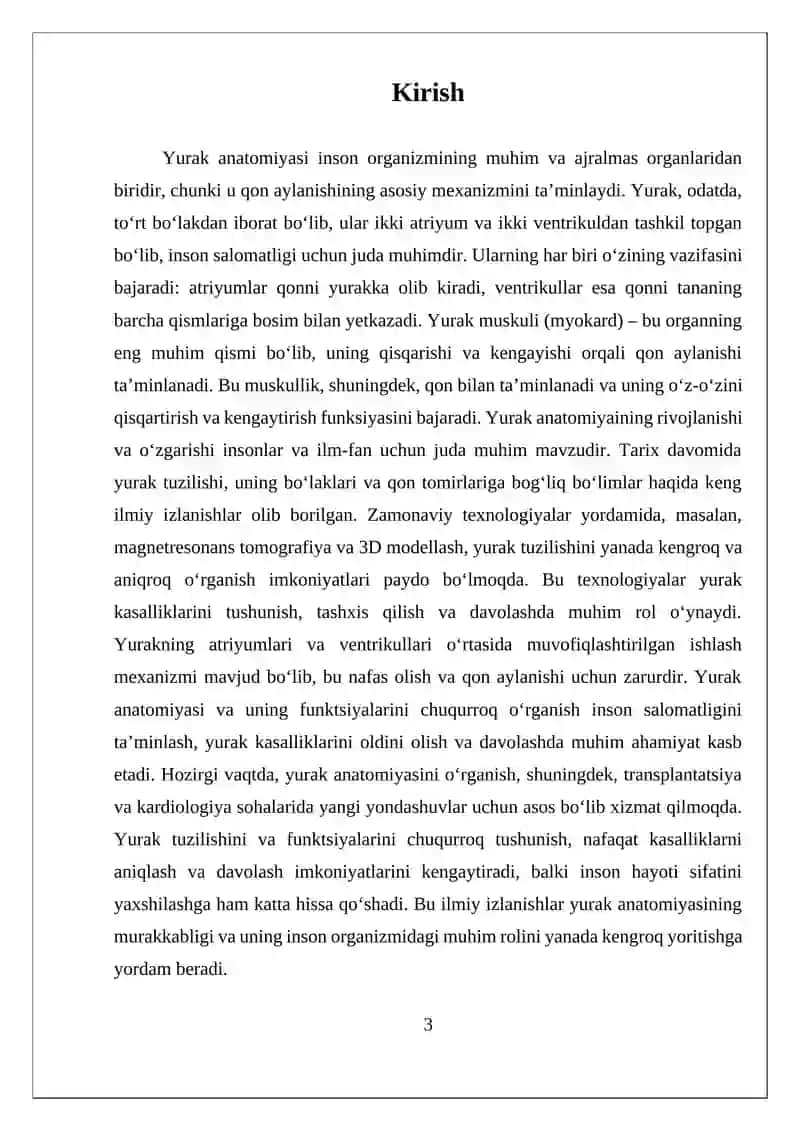 Yurak anatomiyasi 3