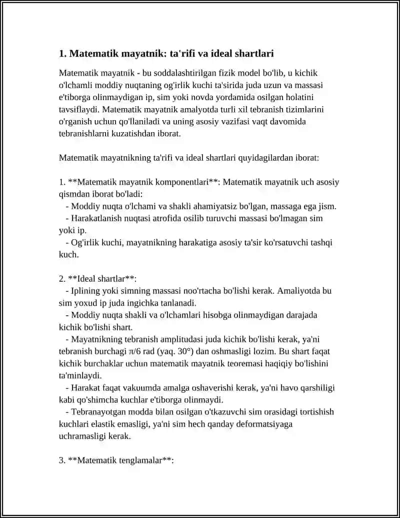 Matematik Mayatnik 3