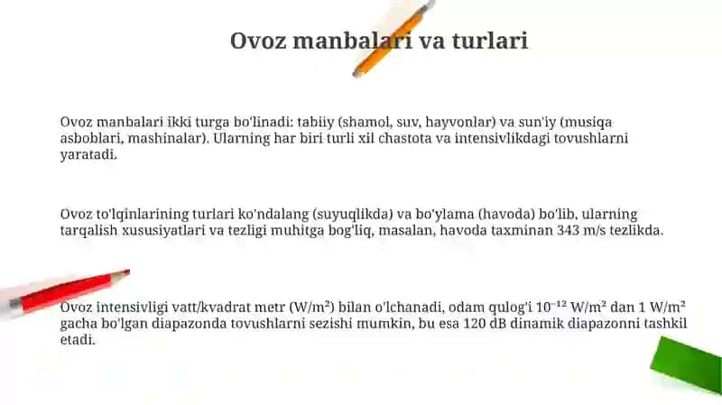 Ovoz manbalari va turlari 3