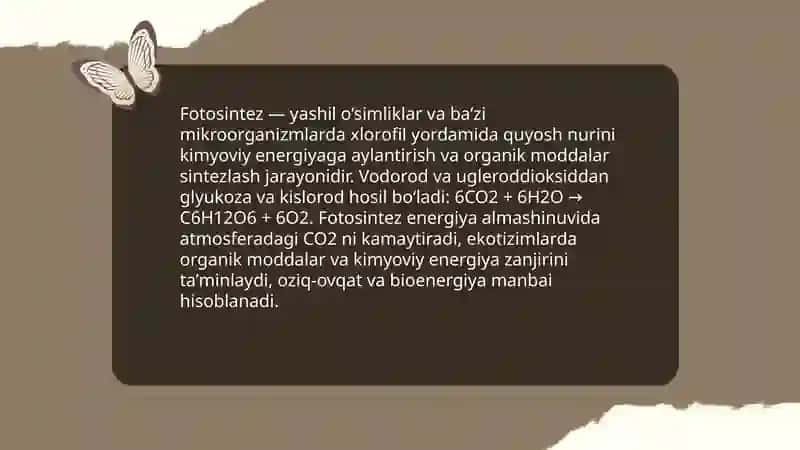 Modda va energiya almashinuvi 3