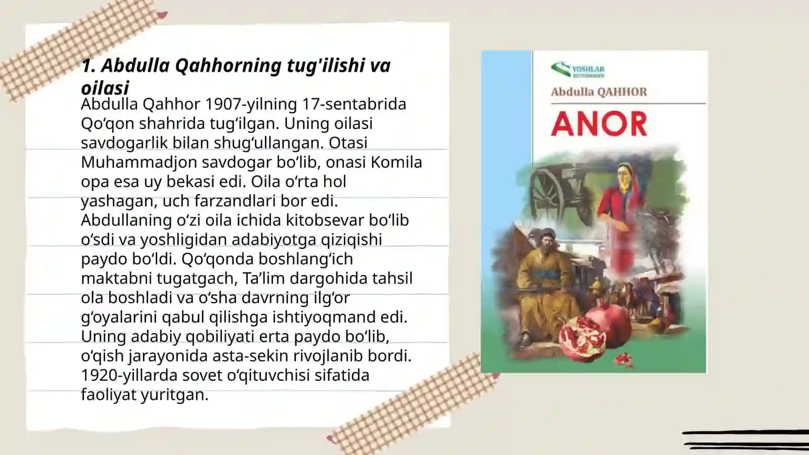 Abdulla Qahhor hayoti va ijodi 3
