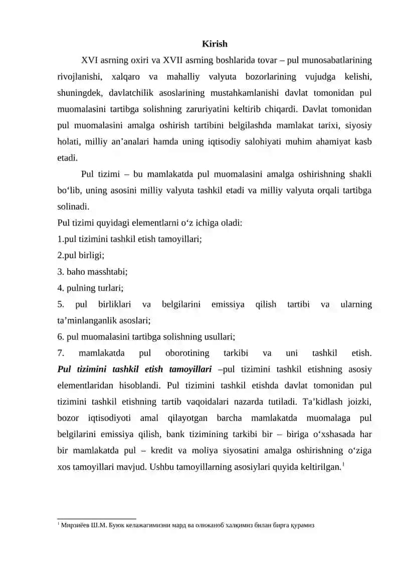 Pul Tizimi Evolyutsiyasi va uning Turlari 3