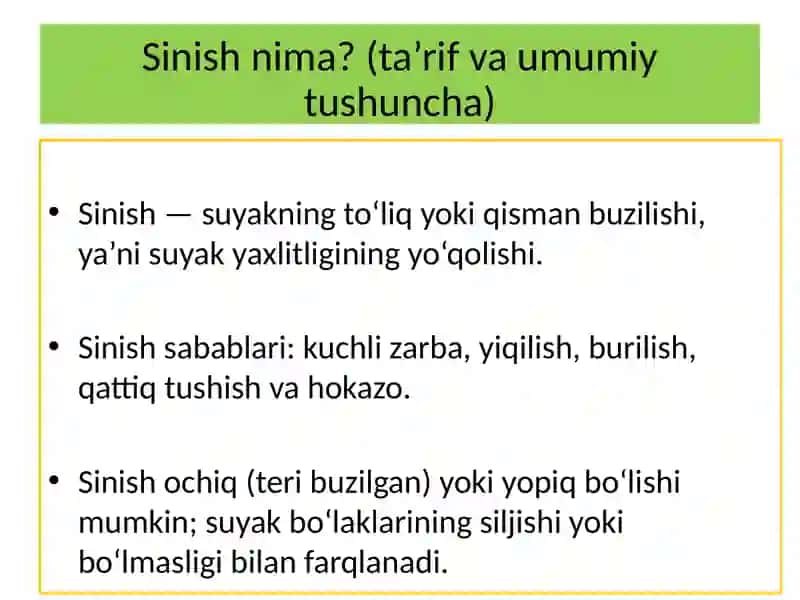 Bilak va panja suyaklari sinishi 3