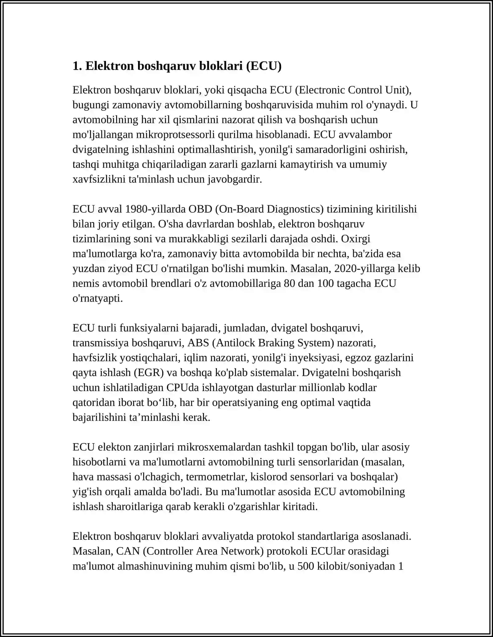 AVTOMOBILLARNING ELEKTRON TIZIMLARI 3