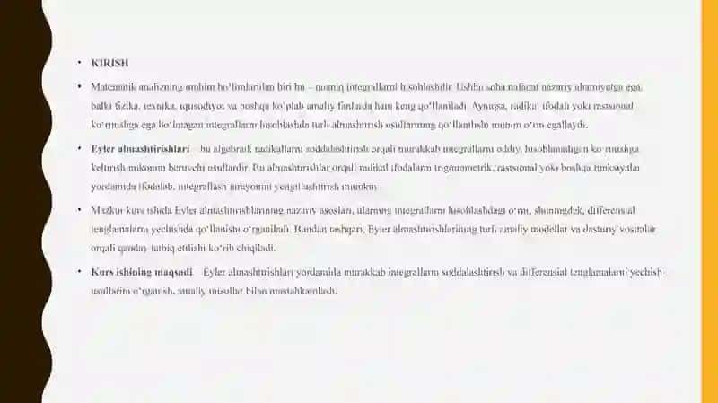 Eyler almashtirishlari 3