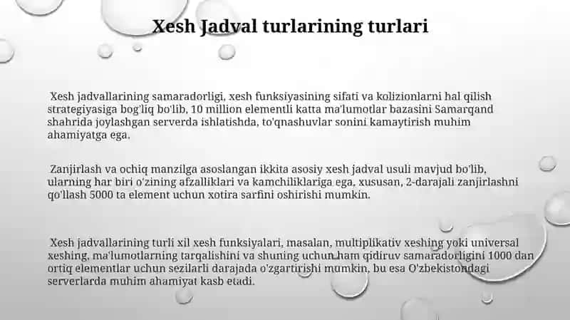 Xesh jadvallari 3