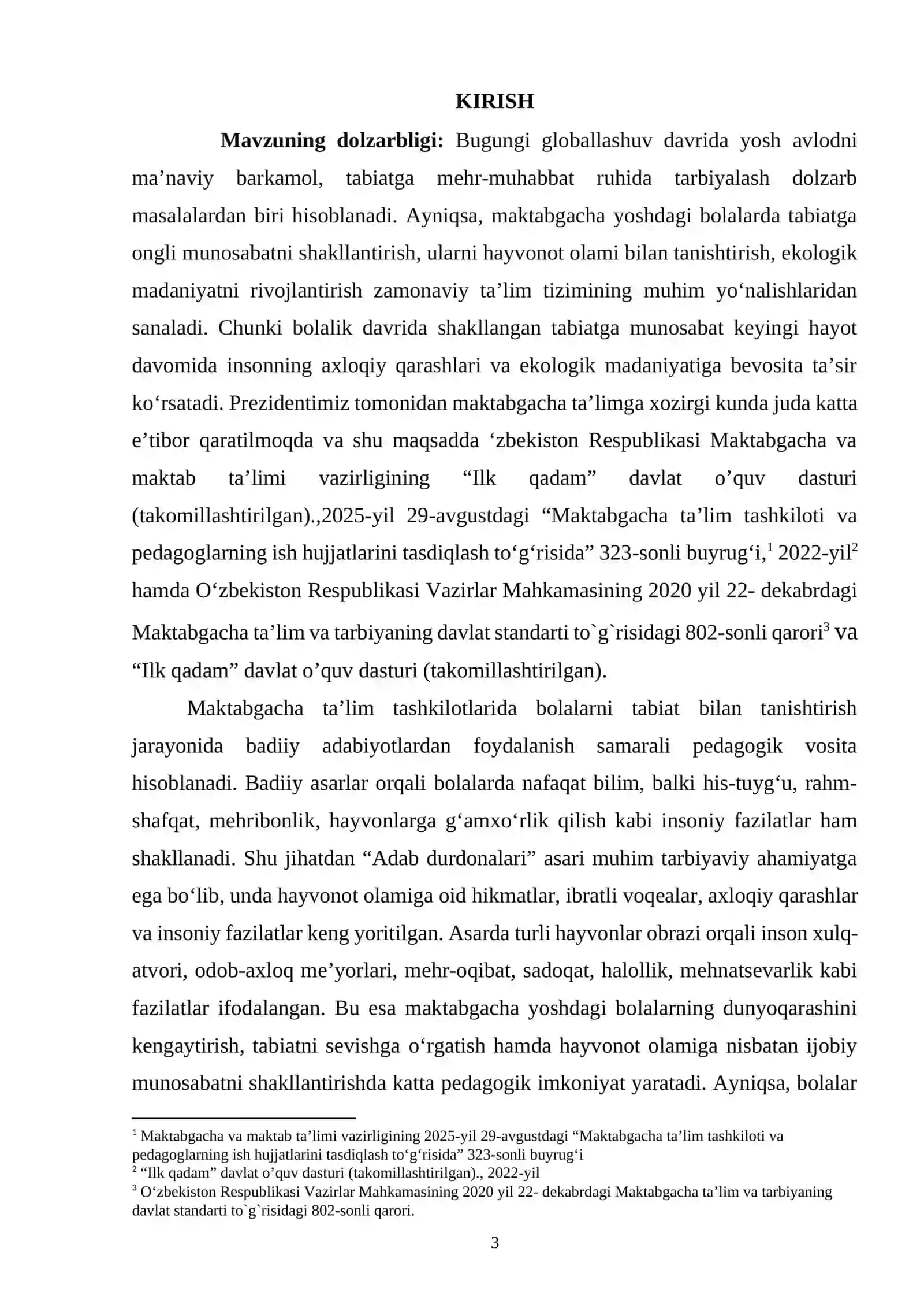 "Adab durdonalari" asarida hayvonot olamiga oid munosabatlarning o’rganilishi 3