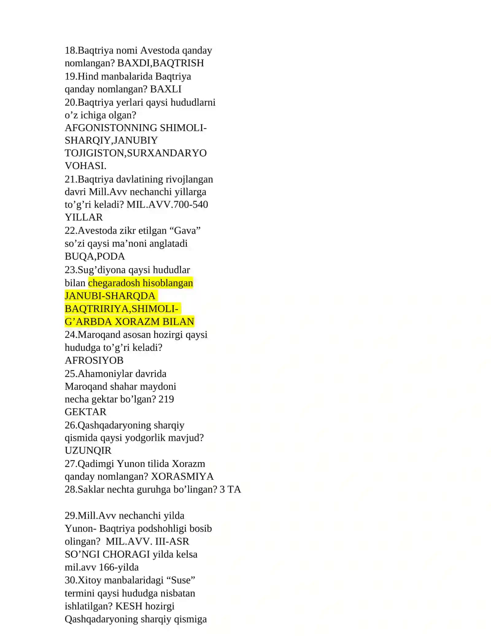 Tarixiy O’lkashunoslik Fanidan Savol Matni 3