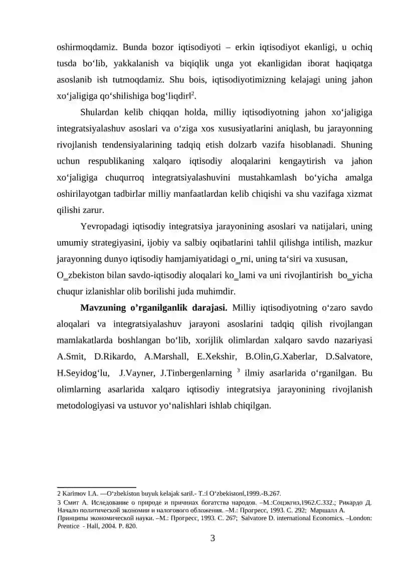 TASHQI SAVDO VA UNDA O’ZBEKISTON RESPUBLIKASINING TUTGAN O’RNI 3